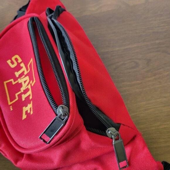 Iowa State University NCAA Fanny Pack. Three zipper sections. ISU Cyclones. NWOT - Picture 4 of 8